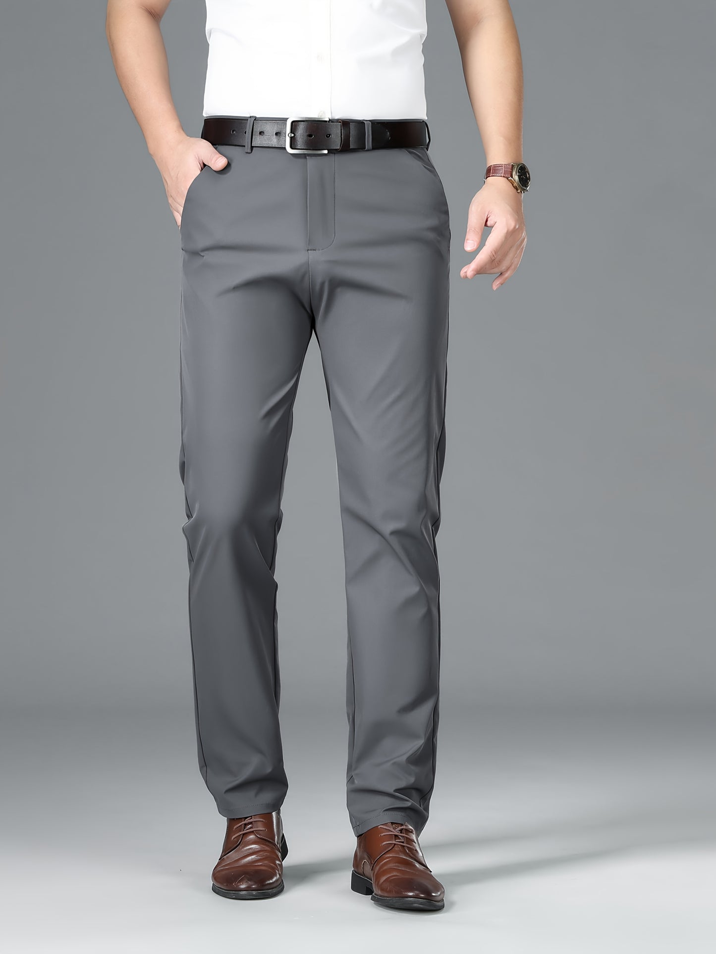 Men'S Business Casual Straight-Leg Pants for Summer