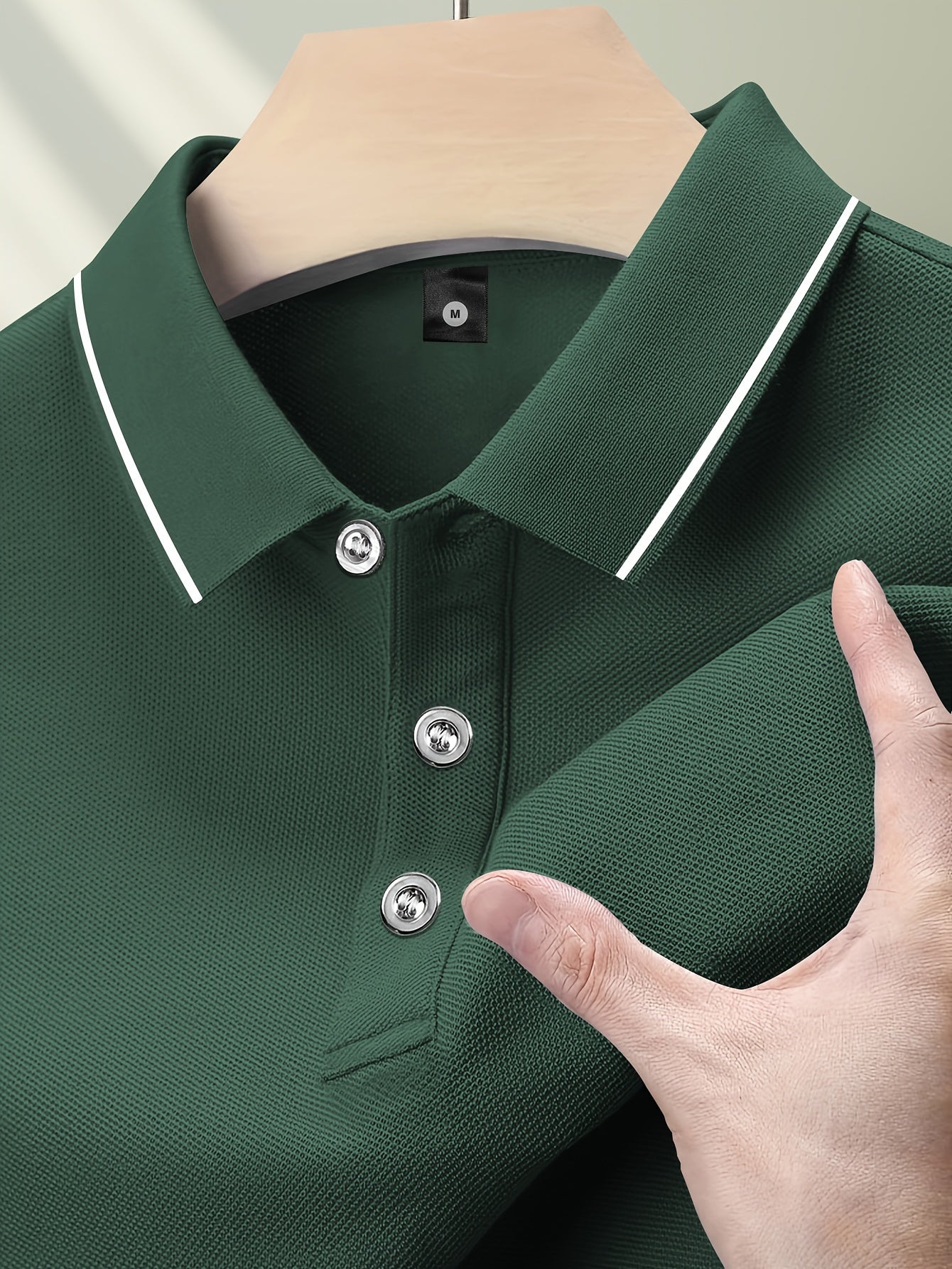 Pearson OBM Men'S Classic Breathable Knit Polyester Polo Shirt - Casual Style, Solid Color, Regular Fit with Slight Stretch, Summer Collared Top with Button Detail