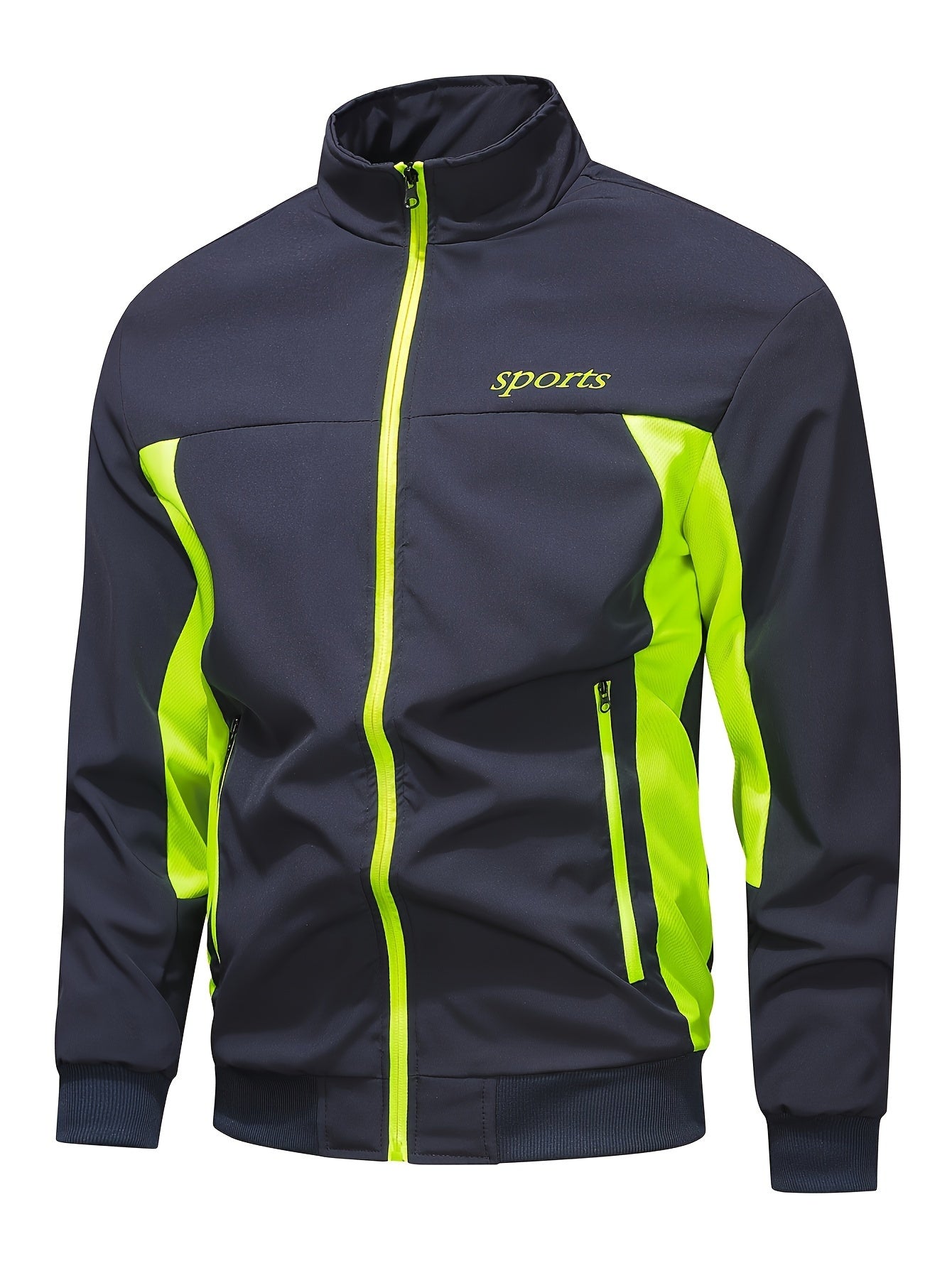 Men'S Casual Patchwork Athletic Suit Comfortable And Good Wear Coat And Long Pants Tracksuit