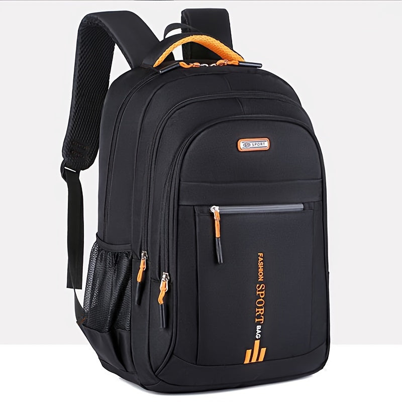 Unisex Large Capacity Travel Backpack - Durable Nylon Laptop Bag with Multiple Compartments, Business & Casual Style, Black with Green Accents, 60.96cm x 40.64cm x 8, Backpack for Travel
