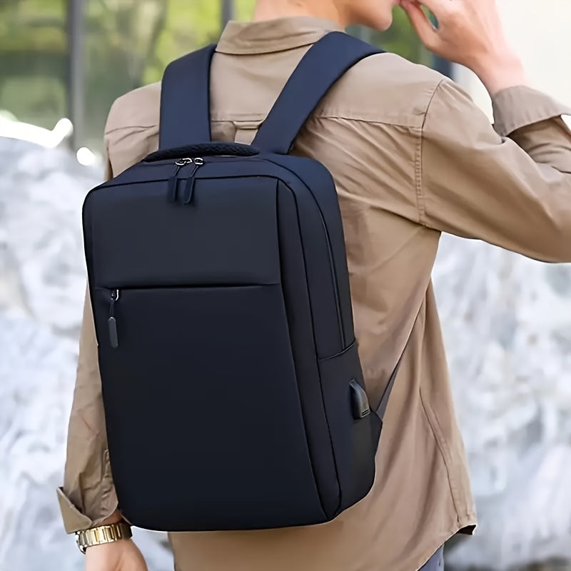 Durable Oxford Fabric Backpack with Adjustable Straps, Multiple Compartments & USB Charging Port - Ideal for Travel, Business, Hiking & Outdoor Adventures, Backpack for Travel