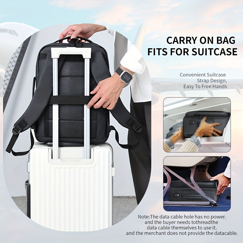 39.62 cm Laptop Backpack for Men & Women - Business Travel Anti-Theft Durable Computer Bag with Adjustable Shoulder Straps, Multiple Compartments & Padded Design, Black