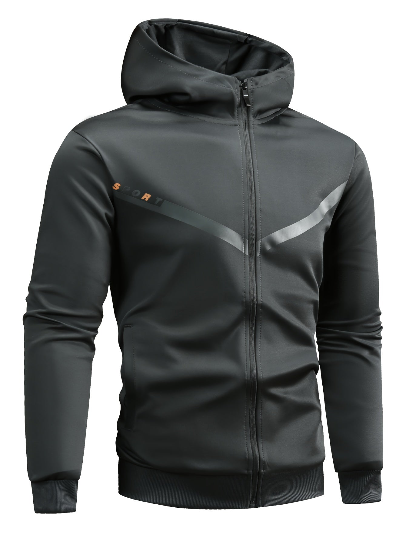 Men'S Sports Casual Suit, Spring and Autumn Hooded Cardigan Sweatshirt Set, Outdoor Sports Running Wear Fitness Home Clothes High-Quality Two-Piece Men'S Top and Bottom Outfit