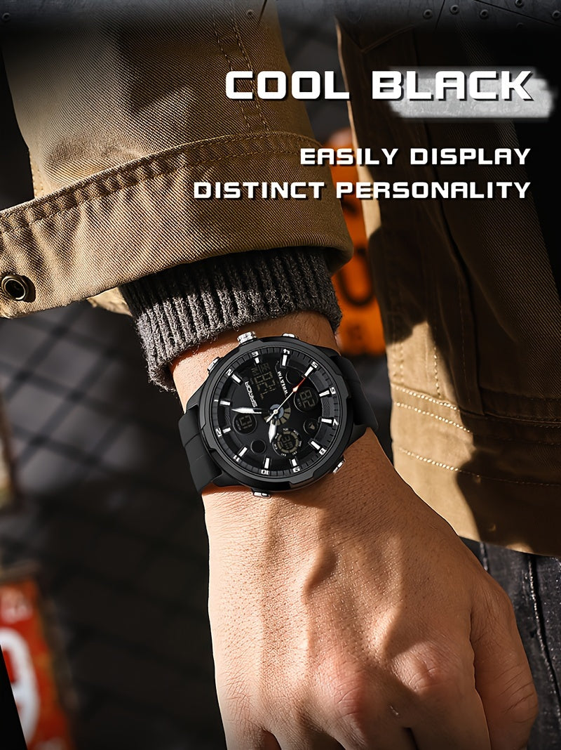 SANDA Men'S Digital Outdoor Sports Wristwatch,Waterproof Multifunctional Chronograph Quartz Watch For Gift Clock 9053