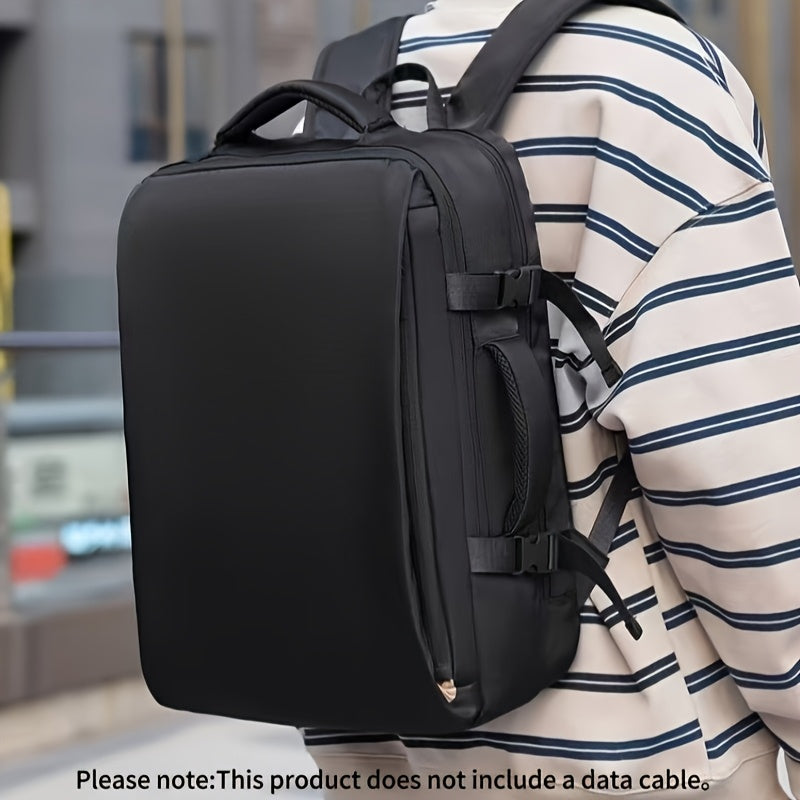Men's Professional Laptop Backpack - Large Capacity Business Backpack with 39.62cm Laptop Compartment, Heavy-Duty Zipper Closure, Padded Shoulder Straps - Sleek Black Backpack for Office, Travel, Meetings - Durable Carry-On B