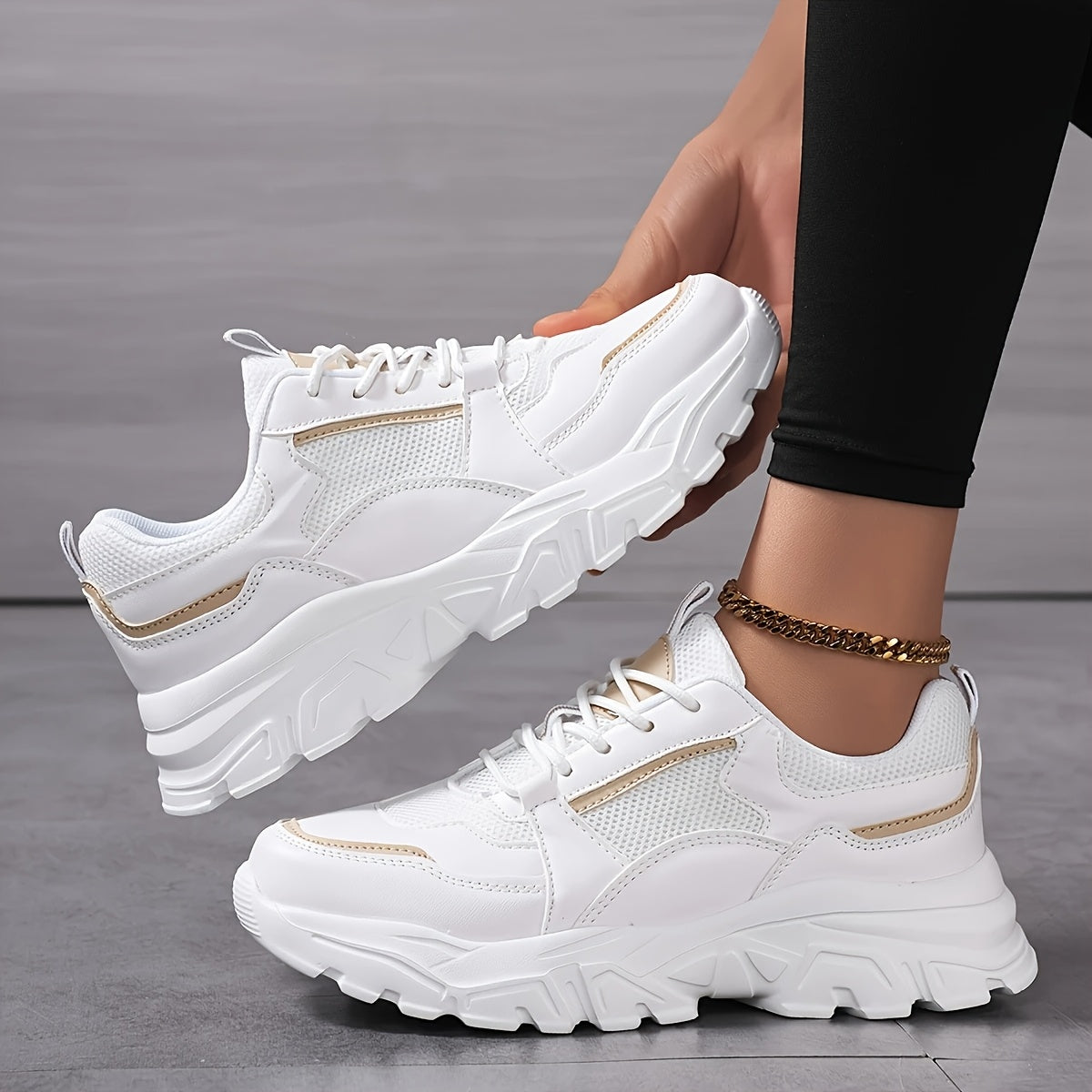 Lumirest Women'S Sports Shoes, Lightweight And Stylish, Casual And Fashionable Women'S Shoes, Lace-Up And Comfortable Outdoor Walking Shoes, Women'S Running Shoes, Non-Slip And Wear-Resistant Thick Soles