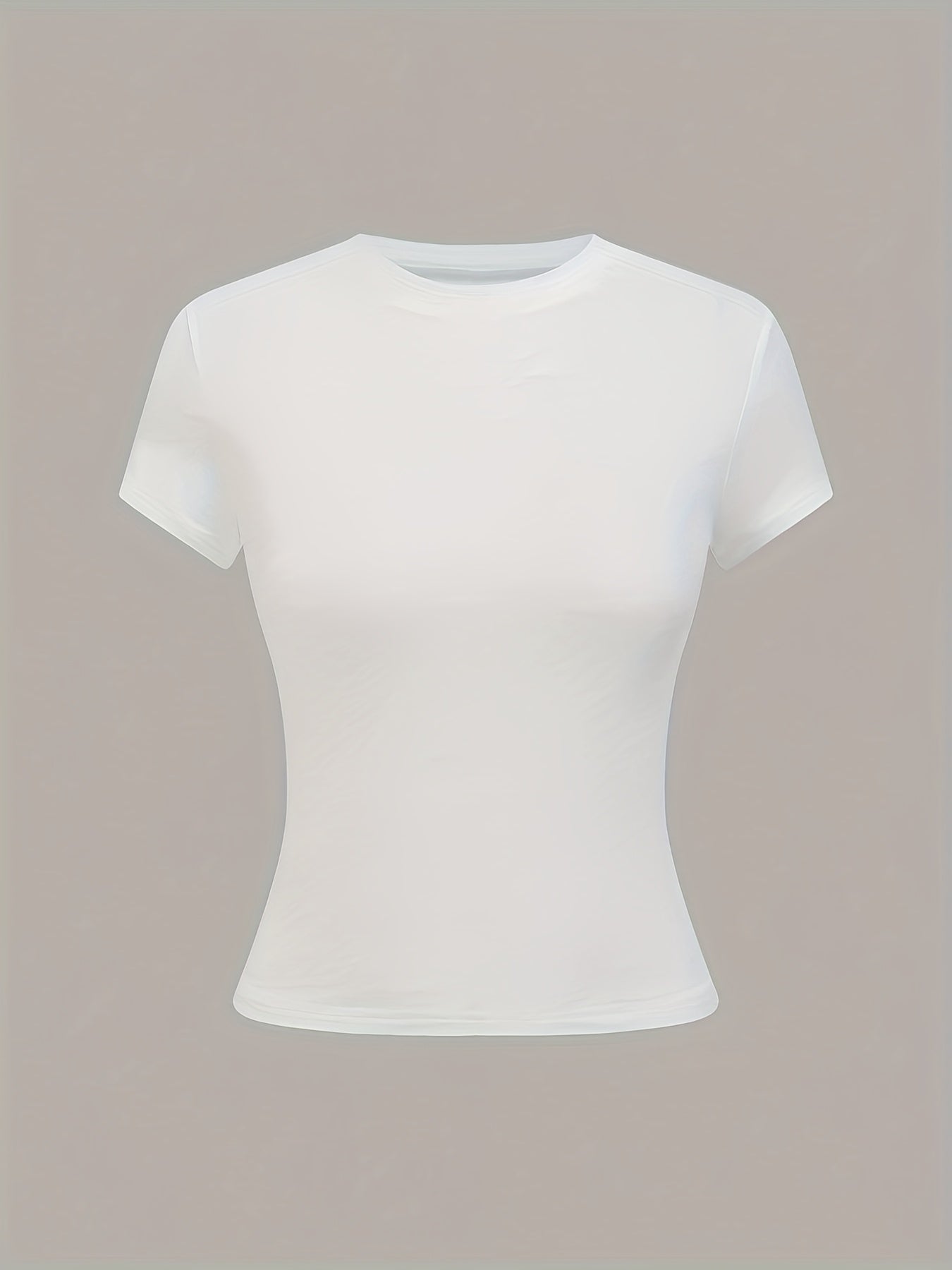 3pcs Women'S Basic Crew Neck Short Sleeve Crop T-Shirts in Black, White, and Gray - Slim Fit, Stretchy Polyester Blend, Cute & Versatile for Spring/Summer, Casual Outings, Vacation Attire | Basic Crop Top | Textur