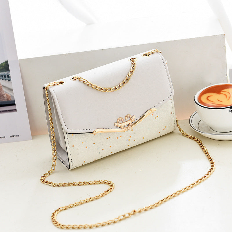 Fashionable New Women'S Shoulder Bag. This One Is a Crossbody Bag with Six Color Options to Choose From. It Is Fashionable Bohemian Beige PU Crossbody Bag with Tassel Charm - City Style Flip-Top Shoulder Bag with Metal Chain