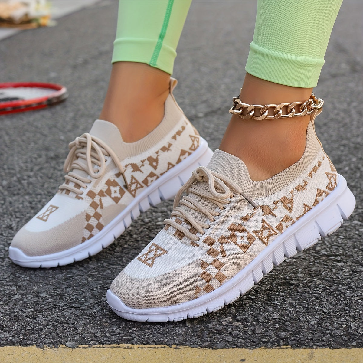 Women's Casual Sneakers Comfort Sport Shoes Fabric Knit Breathable Slip-On All-Season Walking Flats - EVA Sole Non-Slip Athletic Running Footwear - Taizhou North America & Europe Exclusive