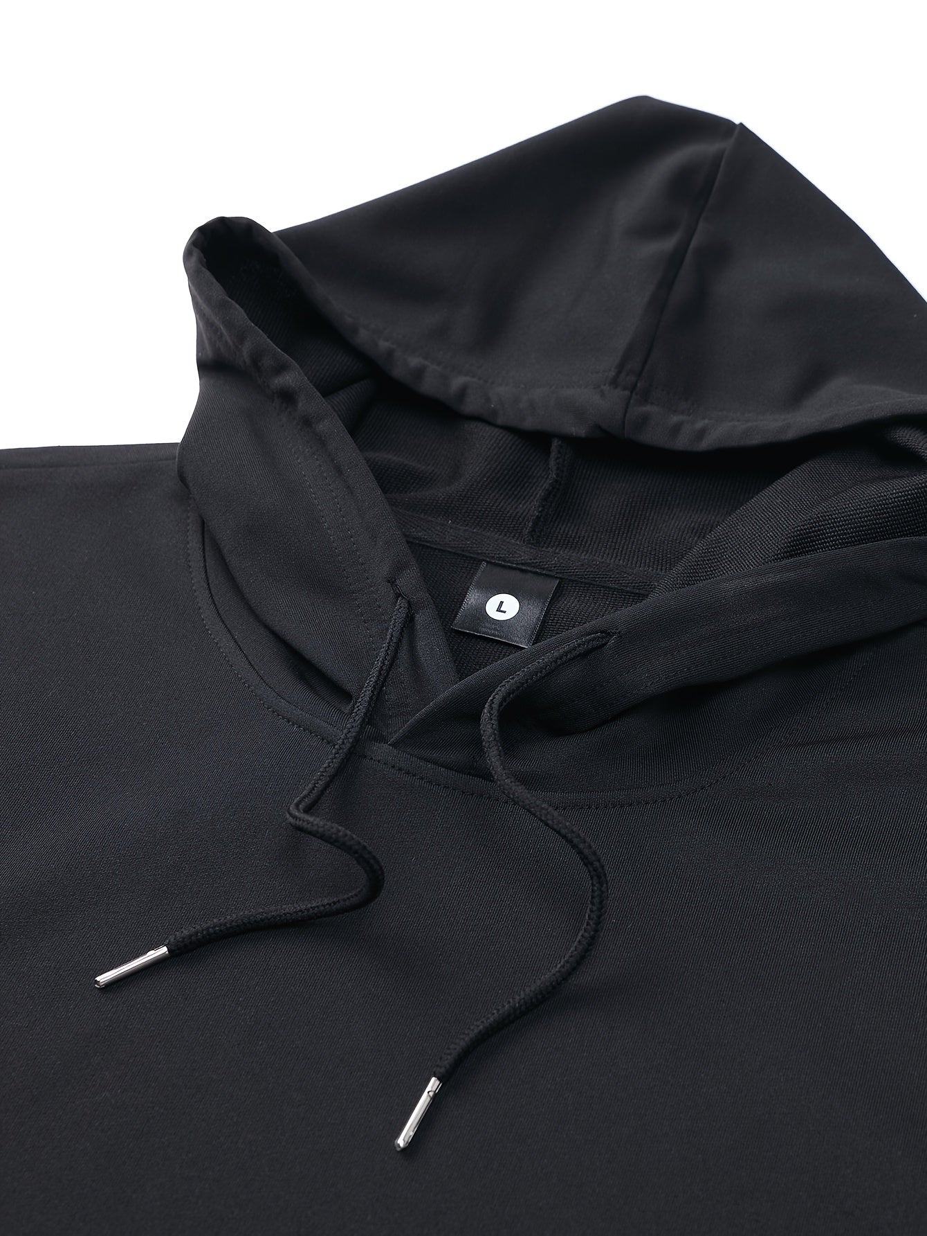 1set Men'S Casual Sports Suit, Polyester Hooded Sweatshirt and Jogger Pants Set, Solid Color, Elastic Waist, Cuffed Ankles, Knit Pullover with Pockets, Regular Fit for Outdoor Running and Jogging - Spring/Autumn Collection