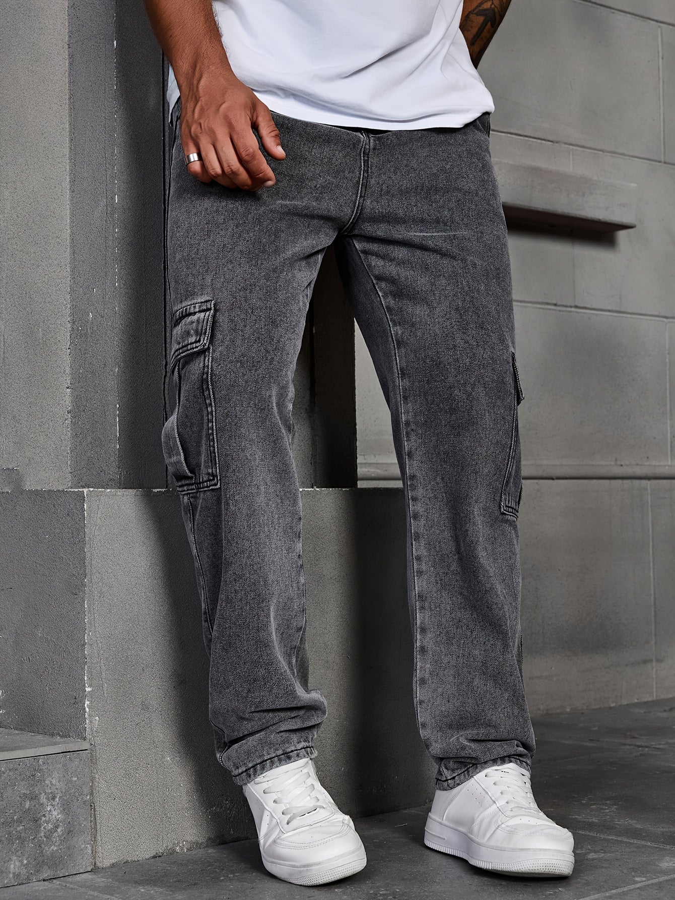 Men's Classic Blue Denim Jeans - 80%, Regular Fit, Machine Washable, Solid Color, All-Season Casual Wear, Comfortable Denim | Relaxed Fit Jeans | Textured Denim Pants