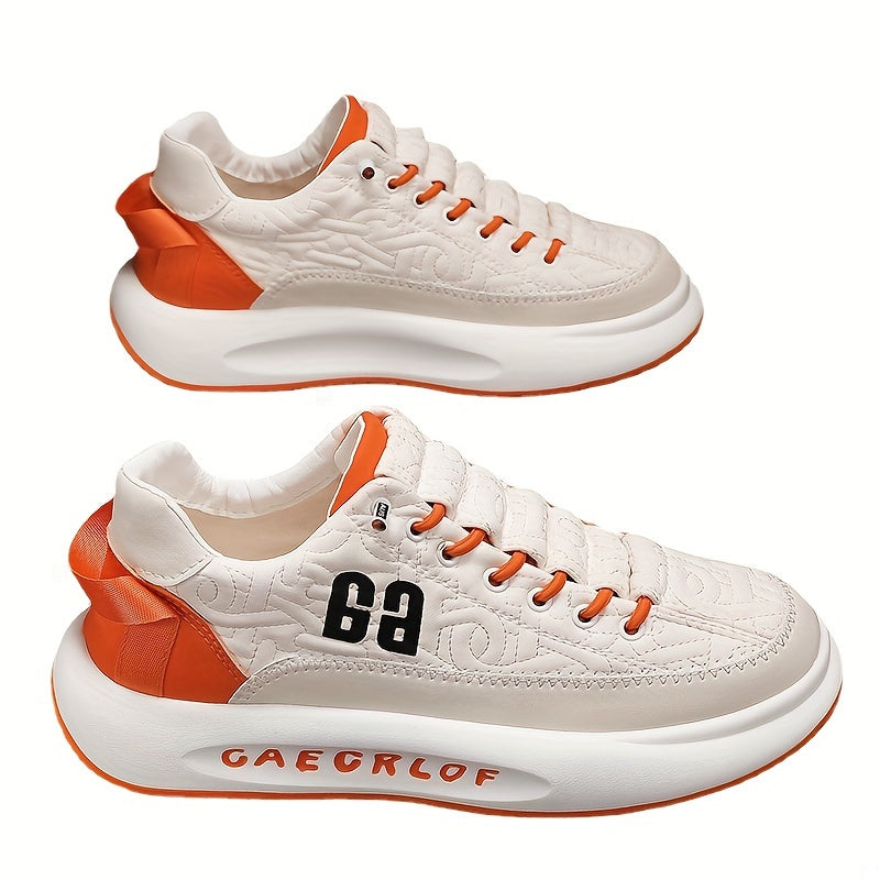 Men'S Large Size Versatile Chinese Style Sneakers - Casual Sports Thick Sole Dad Shoes, Low Top, Elastic Band Closure, Faux Upper, Fabric Lining, Rubber Sole, EVA Insole, Fashion Sneakers