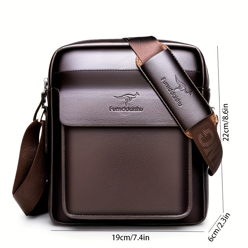1pc Men's Business Crossbody Bag - Sleek Black with Magnetic Closure, Adjustable Shoulder Strap for Work, Travel & Outdoor - Durable & Stylish Design, Work Accessory | Texture, Purse Crossbody