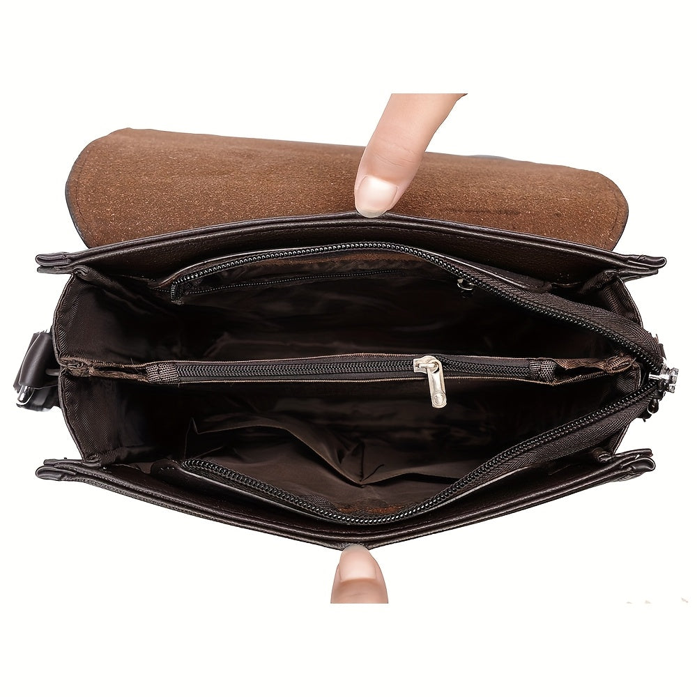 KADIDAISHU Men'S Business Messenger Bag - Black Crossbody with Adjustable Strap, Multiple Compartments for Daily Commute & Casual Use, Crossbody Ba