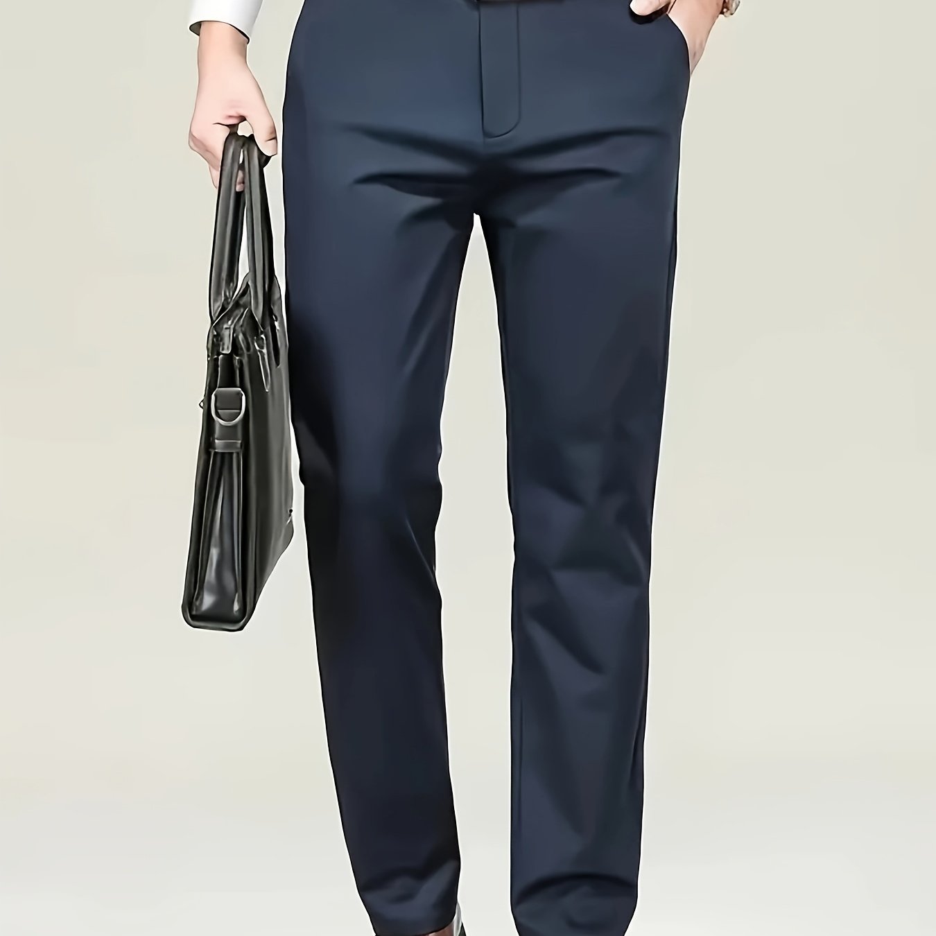 Four Seasons Men's New Casual Formal Pants Business Style Trendy Casual Long Pants Fashionable Versatile Men's Elastic Western Pants Comfortable Classic Design Casual Wear