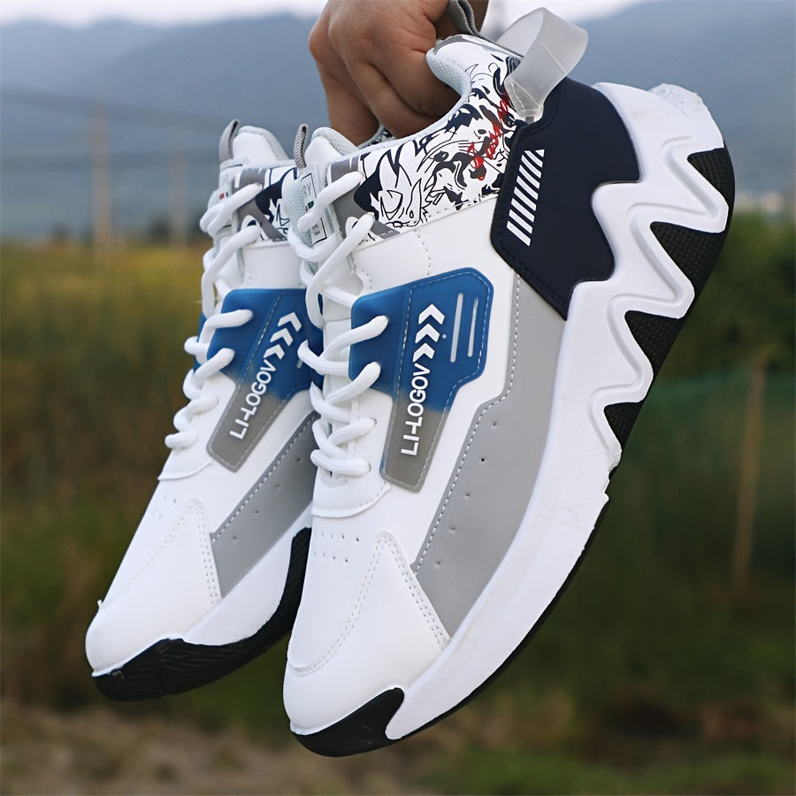Men'S Stylish High-Top Sneakers with "WOD" Logo - Comfortable, Non-Slip Lace-Up Athletic Shoes for Outdoor Activities, All-Season Wear, Casual Sports Style, Rubber Sole, Fabric Upper, Casual Athletic Shoes | Stylish High Top