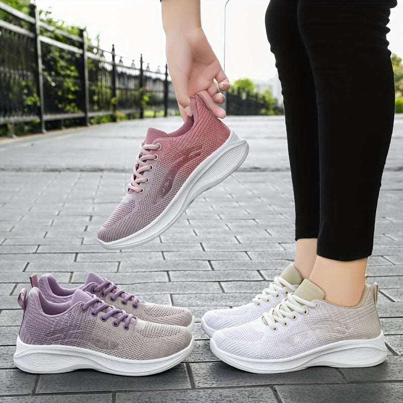 Breathable Mesh Casual Sneakers for Women - Lightweight Low-Top Lace-Up Shoes with Flexible PVC Sole, Neutral Beige, Perfect for Everyday Spring Wear, Breathable Athletics | Mesh Sneakers | Comfortable Fit