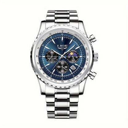 LIGE Top Brand Luxury New Quartz Watch for Women, Luminous Fashion Timepiece for Ladies, Date Chronograph Sports Wristwatch, Men'S Watch