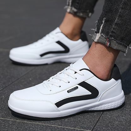Men'S Classic British Style Casual Business Shoes - All-Season Solid & Geometric Pattern, Low Top Lace-Up, Round Toe, Faux Upper, Fabric Inner, EVA TPR Sole, Comfortable Minimalist Design for Daily & Outdoor Use, Everyday Com
