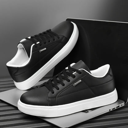 Men's Monochrome Casual Sneakers with White Accents - Comfortable, Easy to Match, Ideal for Everyday Use and Hiking