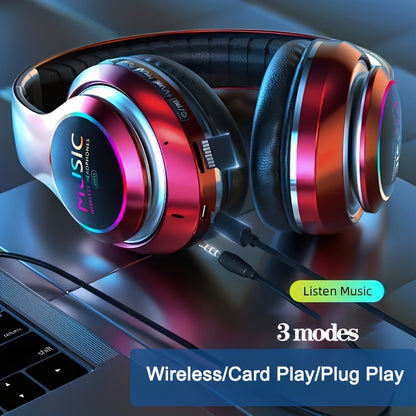 Upgraded Wireless Headphones with Deep Bass, Built-in Mic, Lightweight Foldable Design, 3.5mm Audio Jack, Stereo Sound for Travel, Work, Laptops, and Mobile Devices - iOS Gaming Headset, Ideal Christmas Gift, Headphone Hearin