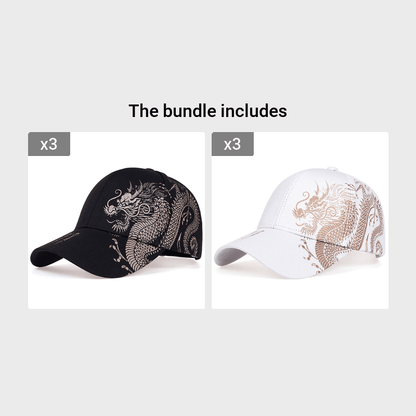 Men's Dragon Design Baseball Cap, 3 Colors Available