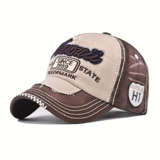Street Letter 3D Embroidered Baseball Cap, Colorful Vintage Washed, Adjustable Fit, Lightweight, Ideal Gift for Friends, Outdoor Travel Curved Brim Hat, Multiple Colors Available, Casual Headwear|Vintage Baseball Cap|Embroide
