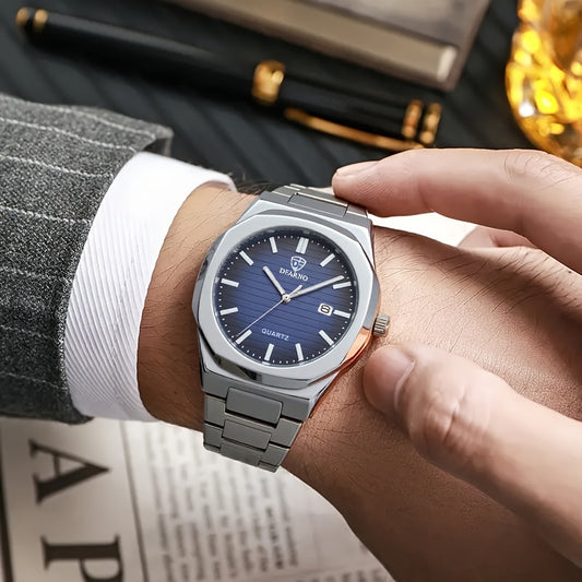 2025 New Men'S Watch, Versatile And High-End, Stylish Quartz Watch with Stainless Steel Strap, Perfect for Business And Casual Wear, Ideal Gift for The Holidays.
