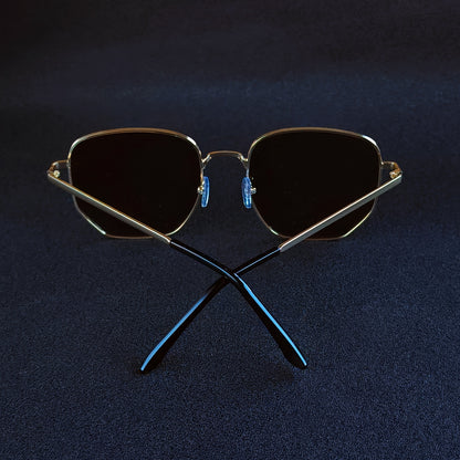 Classic Style Retro Design Fashion Glasses Geometric Metal Frame Suitable for Men and Women Decorative Glasses for men and women, casual business, party street photography, fashionable clothing accessories, ideal choice for g