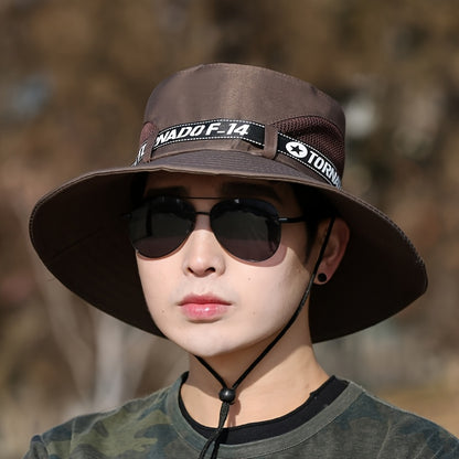 Men'S Black "TORNADO F-35.56cm Bucket Hat with Adjustable Strap - Stylish Outdoor Sun Protection, Ideal for Fishing, Hiking, and Summer Activities, Outdoor Sun Protection|Adjustable Headgear|Polyester Hat