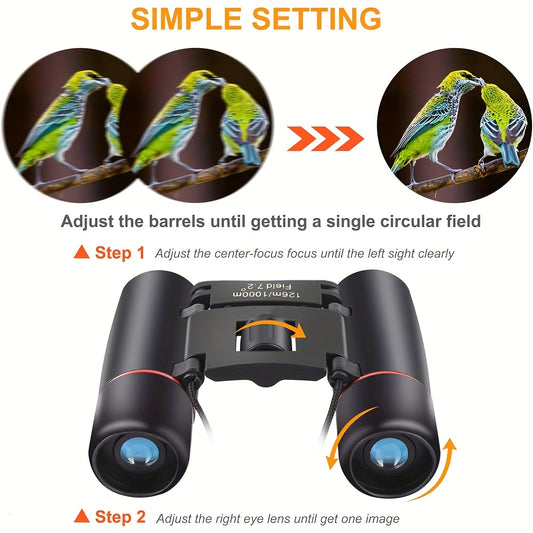 Mini Binoculars 8x21 HD Compact Folding Telescope for Birdwatching, Travelling, Hiking, Sightseeing, Outdoor, Adults Gift for Thanksgiving day, Christmas. Xmas, Halloween