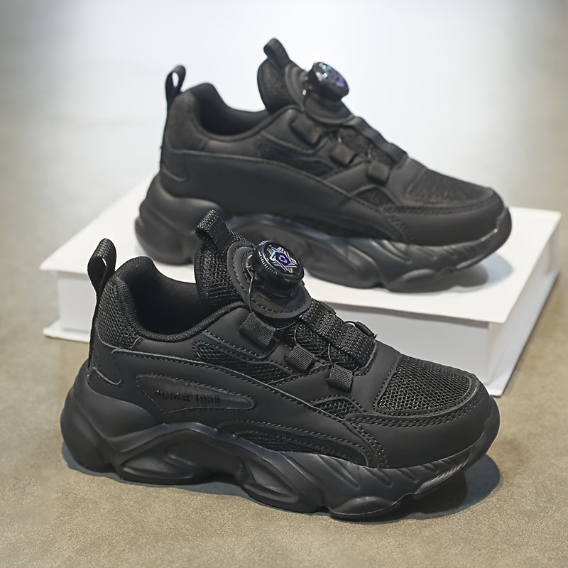 Youngsters' Rotating Buckle Sneakers - Comfortable Sneakers with Mesh Upper, Breathable Design, and Durable EVA Sole for Boys and Girls, Perfect for Casual Wear and Running, Girls Shoes
