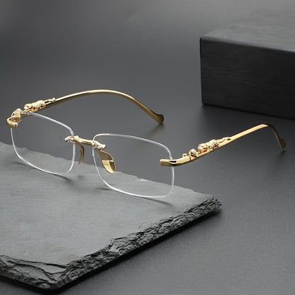 Perfectly stylish leopard-print frameless Men&apos;s and Women&apos;s glasses, ideal for holiday parties, trips, or as a festive gift, hunting eyewear