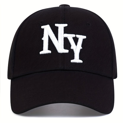1pc Unisex Sunshade Adjustable Casual Baseball Cap With NY Pattern For Spring And Autumn Travel Seaside Party