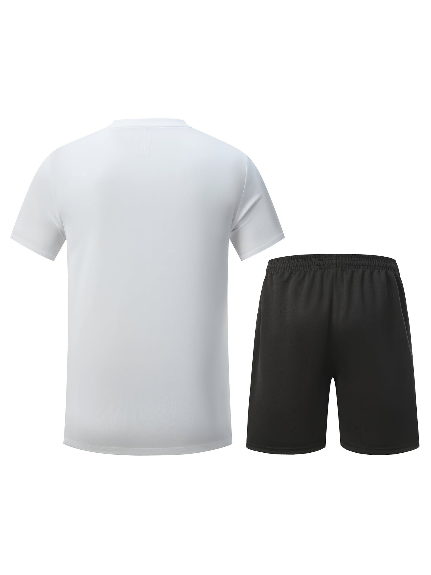 Men'S Lightweight Running Set - Breathable, Quick-Dry Athletic Wear with Zipper Pockets, Ideal for Outdoor Fitness & Training, Casual Sportswear|Casual Sportswear, Athletic Wear