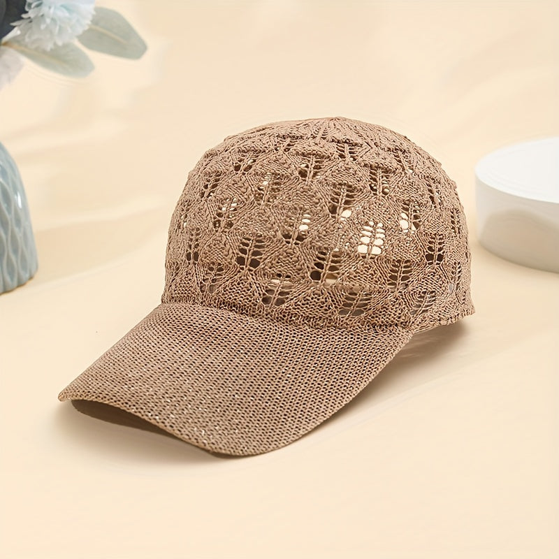 Breathable Mesh Baseball Cap for Women - Adjustable, Lightweight & Stylish Sun Hat with Hollow-Out Design