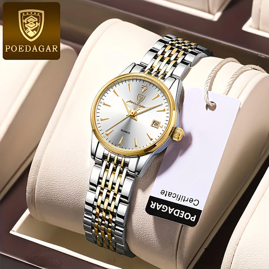 Women'S Stylish Casual Round Dial Luminous Calendar Quartz Watch
