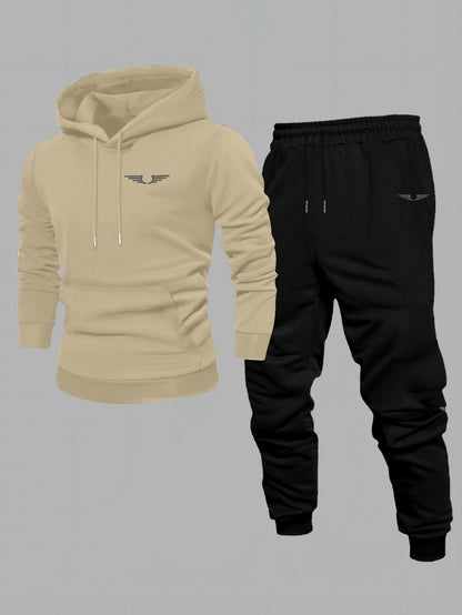 Men'S Casual Fleece-Lined Hoodie - "Sonic" Graphic Print, Loose Fit, Long Sleeve Pullover with Kangaroo Pocket, Black, Fall/Winter Streetwear, Casual Wear Hoodie|Graphic Print Hoodie|Fleece Lined Interior, Sweater Hoodie