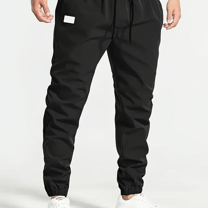 Men's Beige Cargo Pants with Multiple Pockets - Machine Washable, Comfortable Loose Fit, Ideal for Outdoor Activities, Durable Polyester Fabric