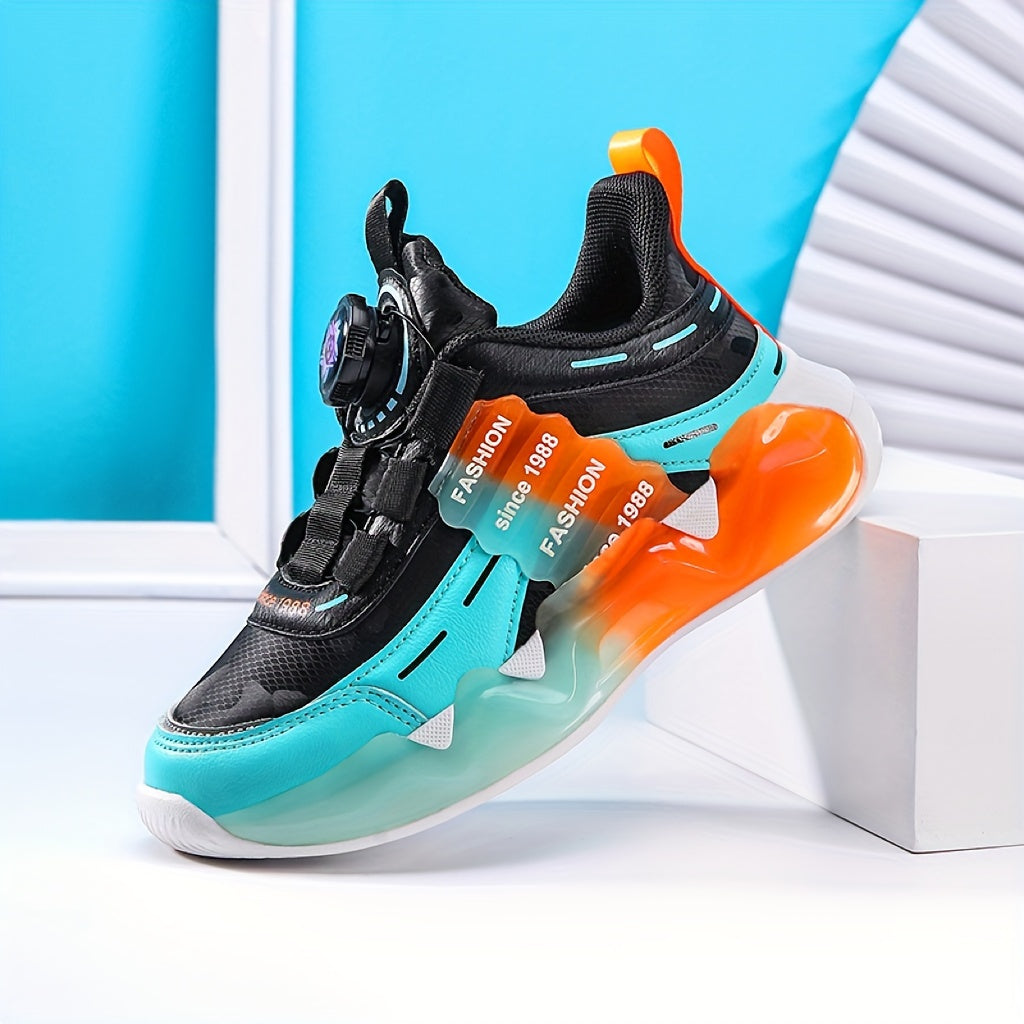 Boys' Ultra-Light Running Shoes with Rotating Buckle - Breathable, Non-Slip Sole for Outdoor Activities, Fall/Winter Collection