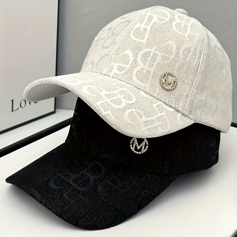 Women'S Adjustable Baseball Cap - Lightweight, Embroidered Jacquard Design, Sun Hat for Spring & Summer, Casual Fashion Trend, Daily Use, Holiday Theme, Adjustable Size