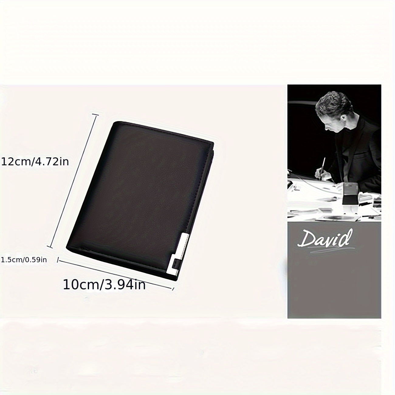 Men's Slim Faux Leather Wallet with Iron Edge - Trendy Korean Style, Black & Brown, Compact Design with Card Slots, Photo Holder & Large Banknote Compartment, Perfect for Everyday Use, Cardholder | Modern Look | Metallic Trim