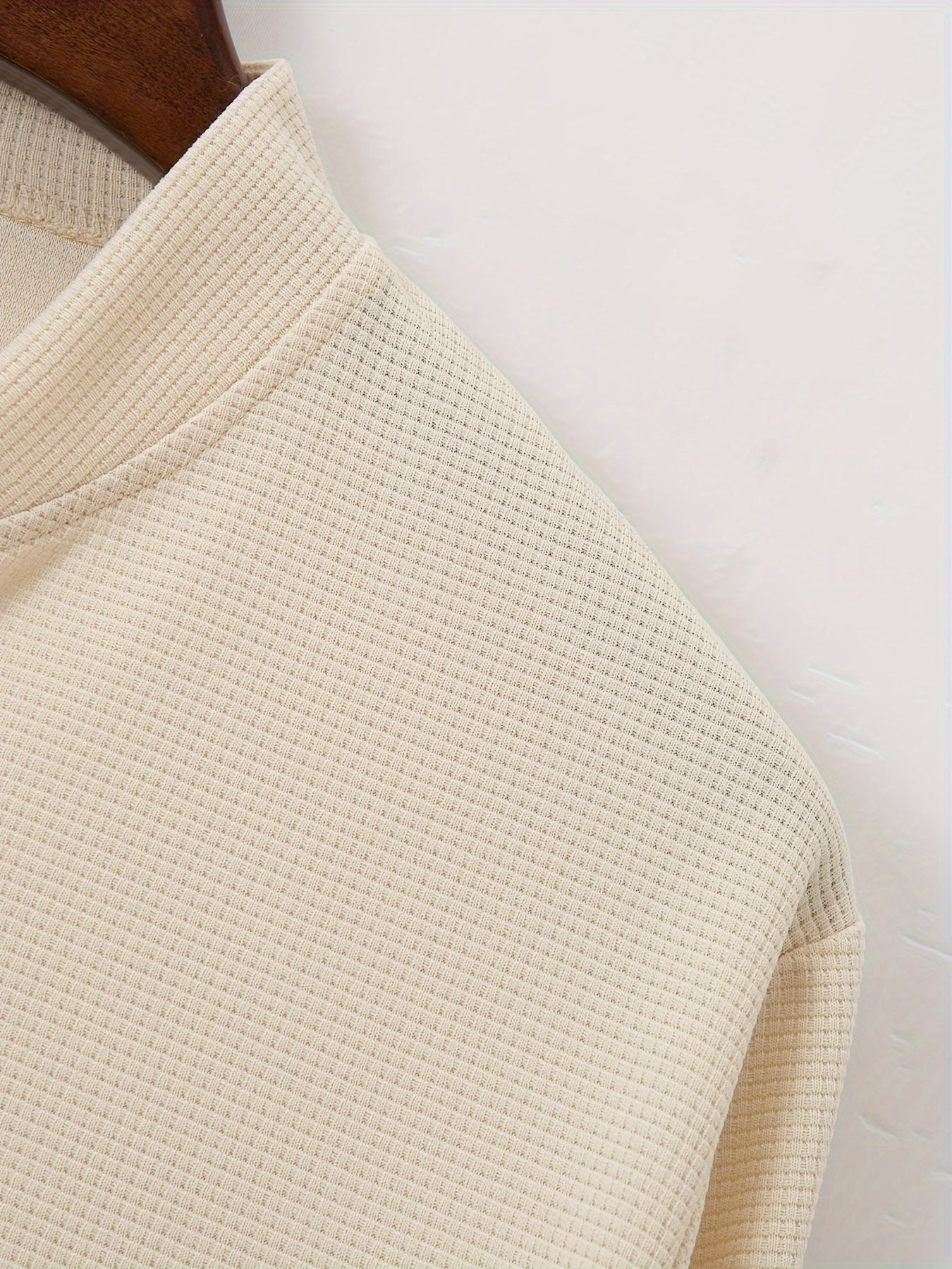 Baseball Collar Jacket and Pants Set in Waffle Fabric