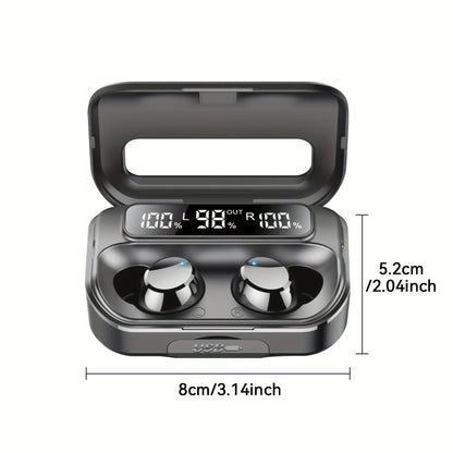 Wireless Earphones 5.3 True Wireless Earbuds with 120H Playback, LED Power Display, Wireless Charging Case, Microphone for TV, Smartphone, Laptop, Sports