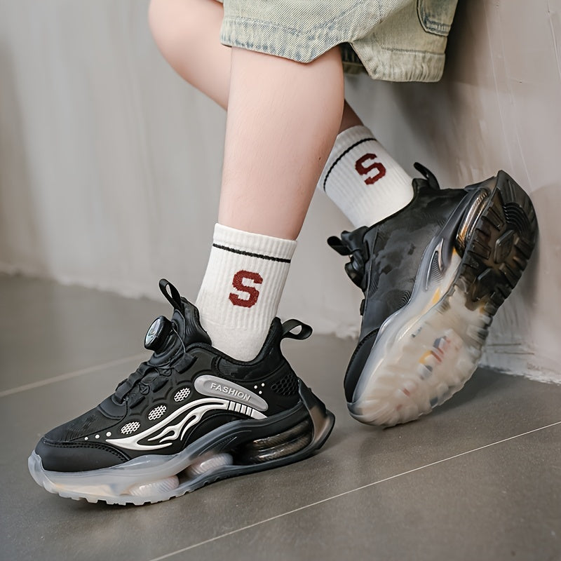 New Youngsters's Fashion Casual Sports Shoes Outdoor Running Shoes with Rotating Buttons and Soft Soles