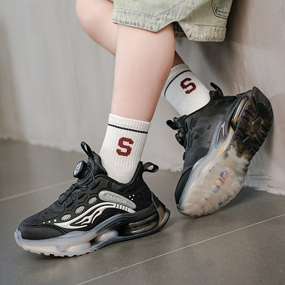 New Youngsters's Fashion Casual Sports Shoes Outdoor Running Shoes with Rotating Buttons and Soft Soles