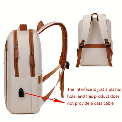 Stylish Lightweight Laptop Backpack - Adjustable Shoulder Straps, Multiple Compartments, USB Charging Port, Perfect for Commuting, School, Travel & Business, Casual Style, Polyester Lining, Secure Zipper Closure, Laptop Carry