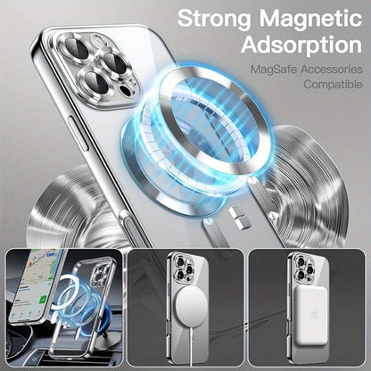 Համատեղելի է iPhone 16 Pro Max/iPhone 15 Pro Max և iPhone 16e/iPhone 15/16 Pro մագնիսական անլար լիցքավորման հեռախոսի պատյան, տեսախցիկի ոսպնյակի պաշտպանություն