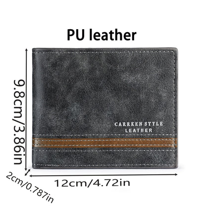 1pc Men's Short Wallet, Fashion Horizontal Multi-card Slots Zipper Coin Purse