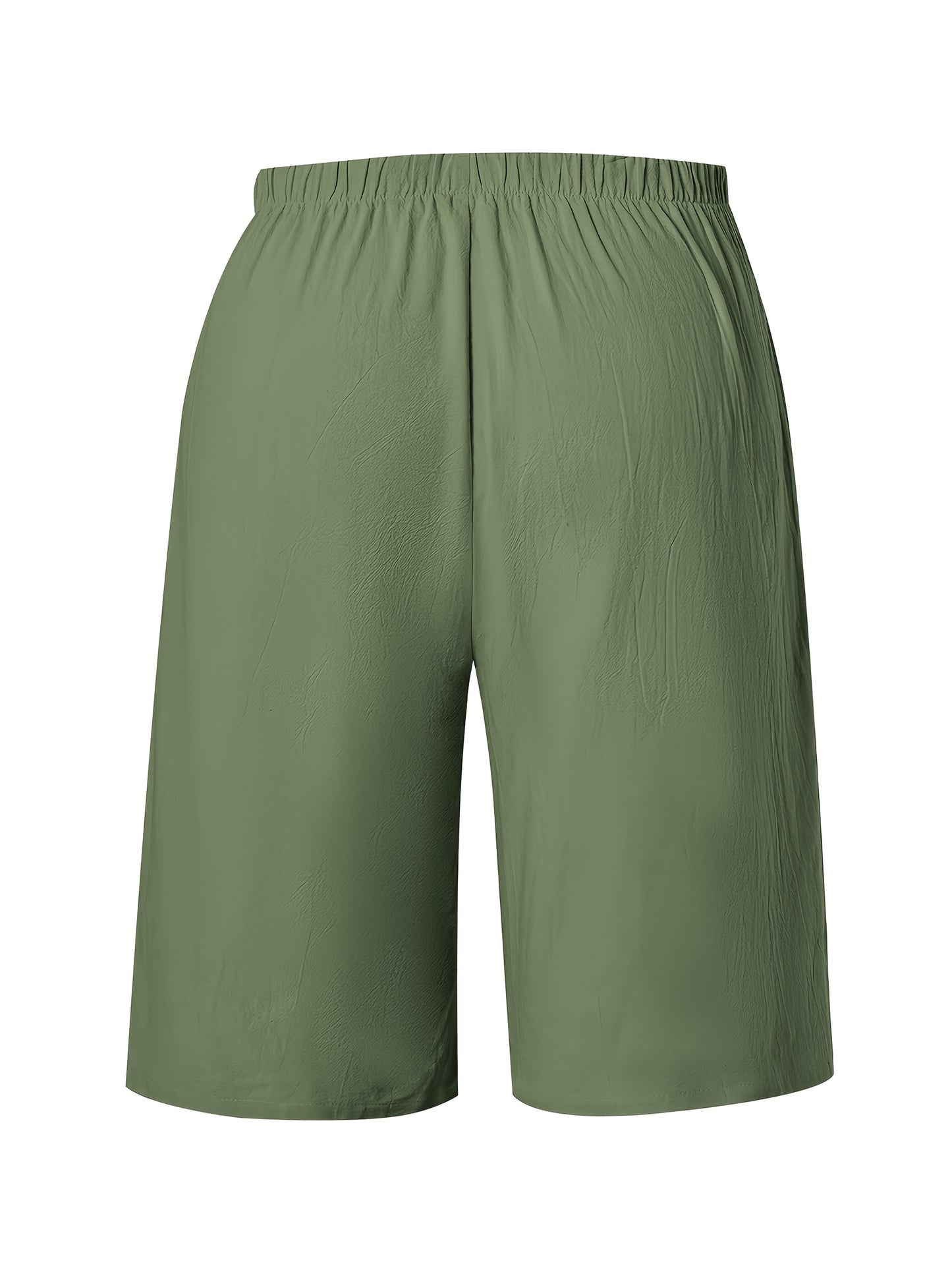 Women's Casual Solid Color Shorts with Faux Drawstring, Polyester, Machine Washable - All Seasons, Beach Pants, Leisure Style, ALL/Global/All